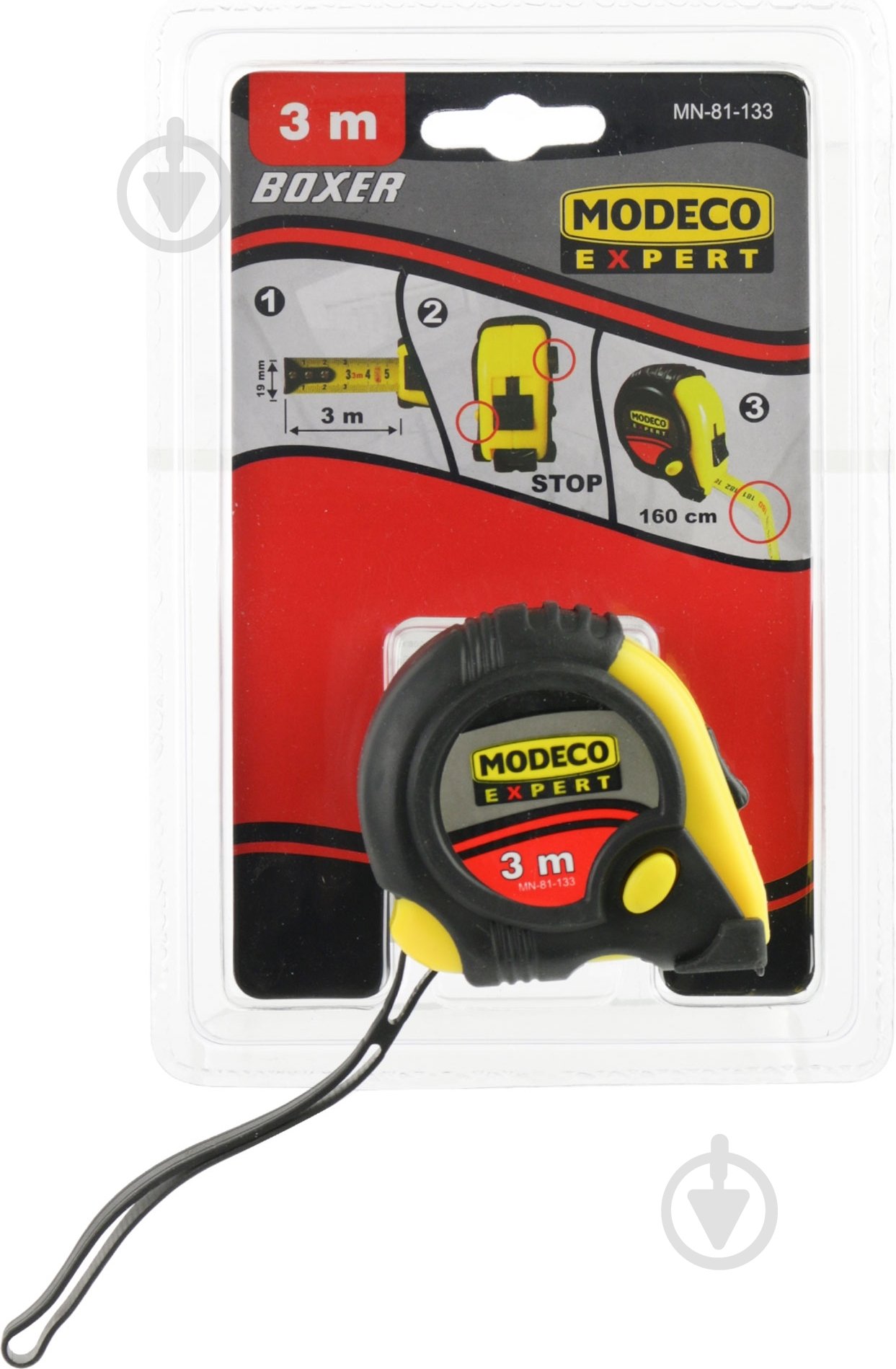 Рулетка Modeco MN-81-133 3 м x 19 мм - фото 3