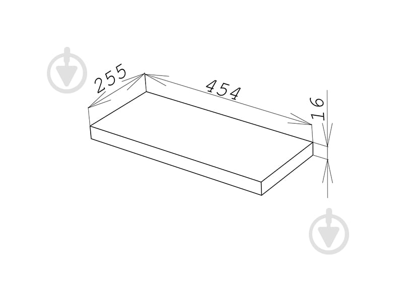 Полка DC Gina 454x16 графит - фото 2