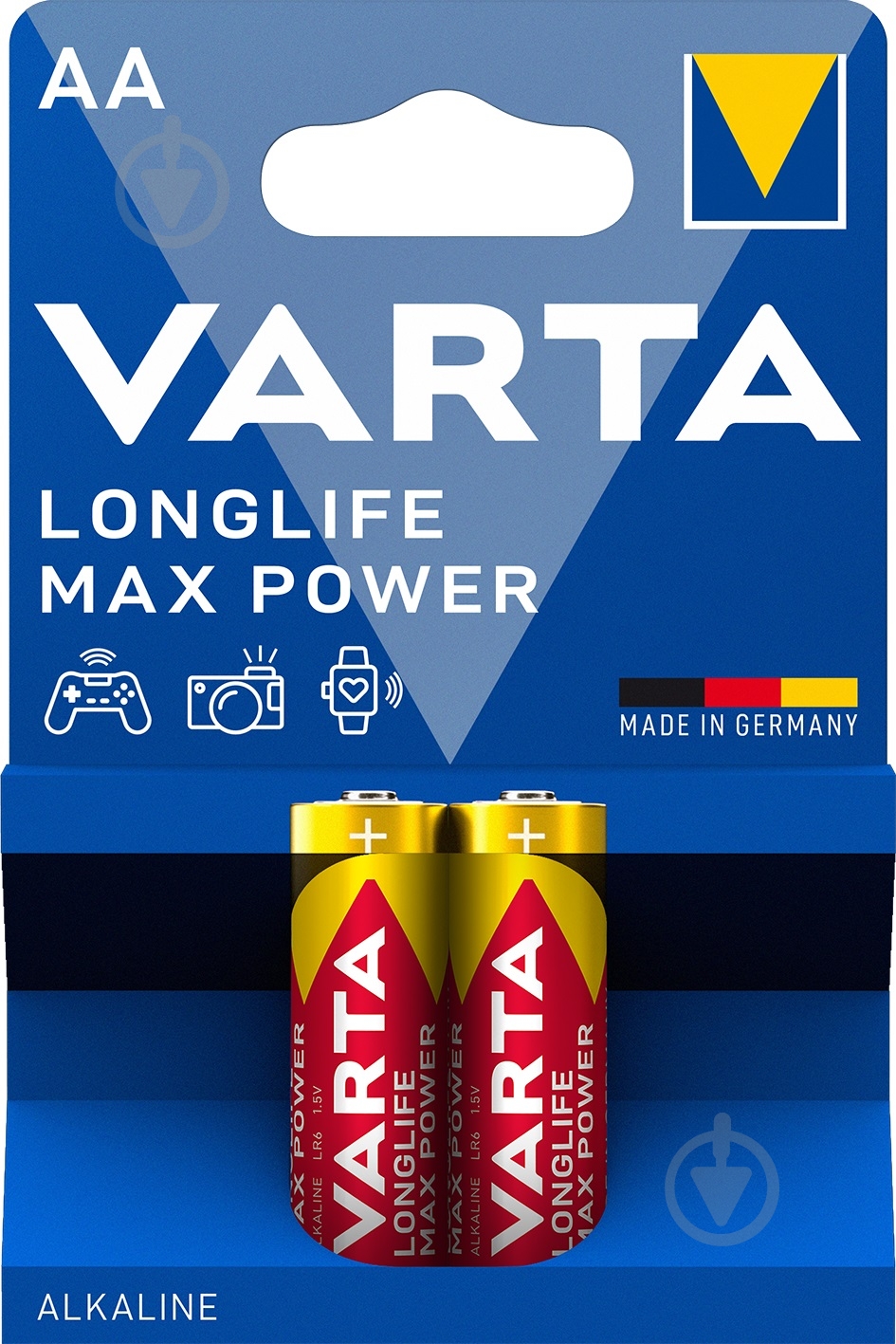 Батарейка Varta Longlife Max Power AA (пальчиковые) 2 шт. (4706101412) - фото 1 Батарейка Varta Longlife Max Power AA (пальчиковые) 2 шт. (4706101412) - фото 1
