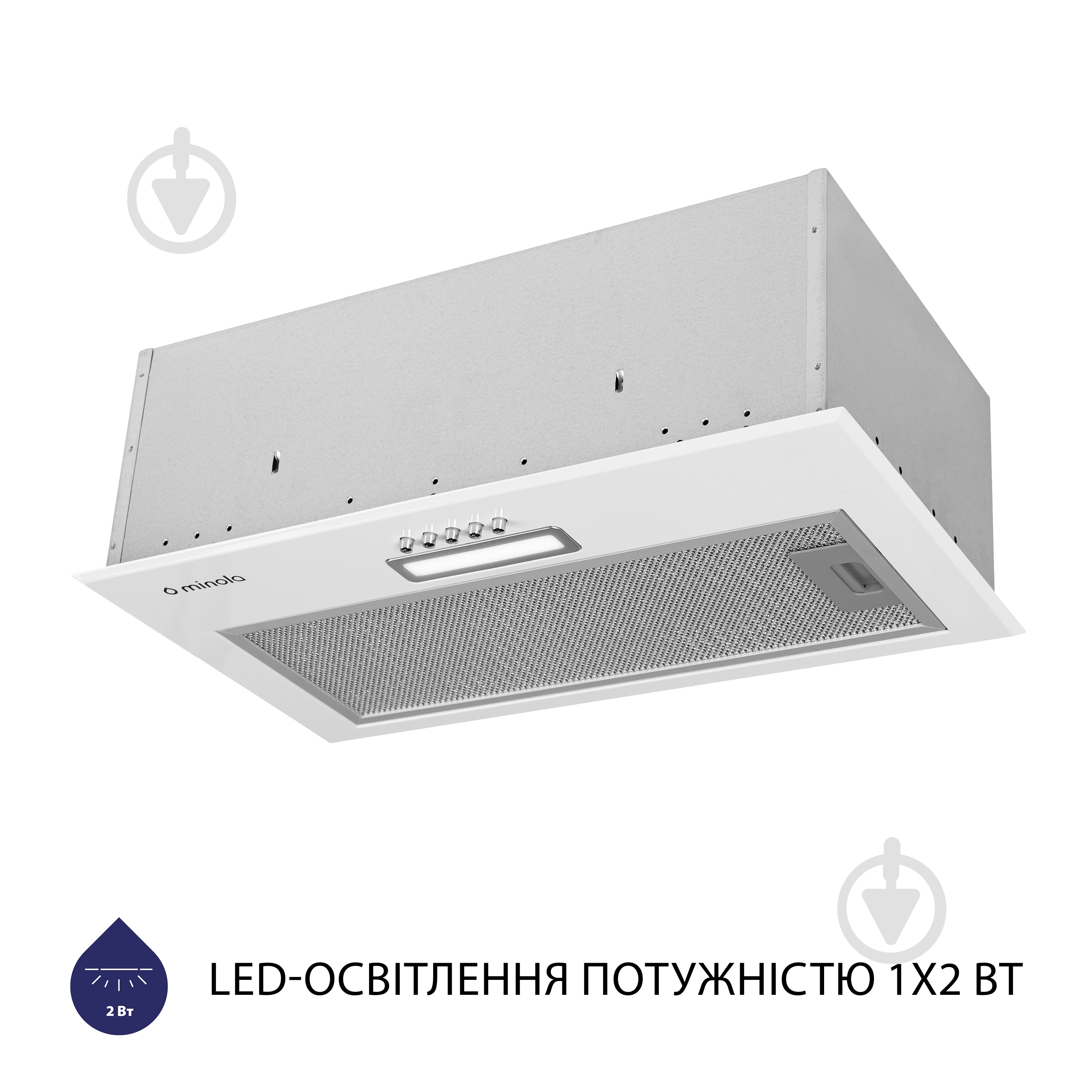 Витяжка Minola HBI 5614 WH 1000 LED повновбудовувана — фото 3