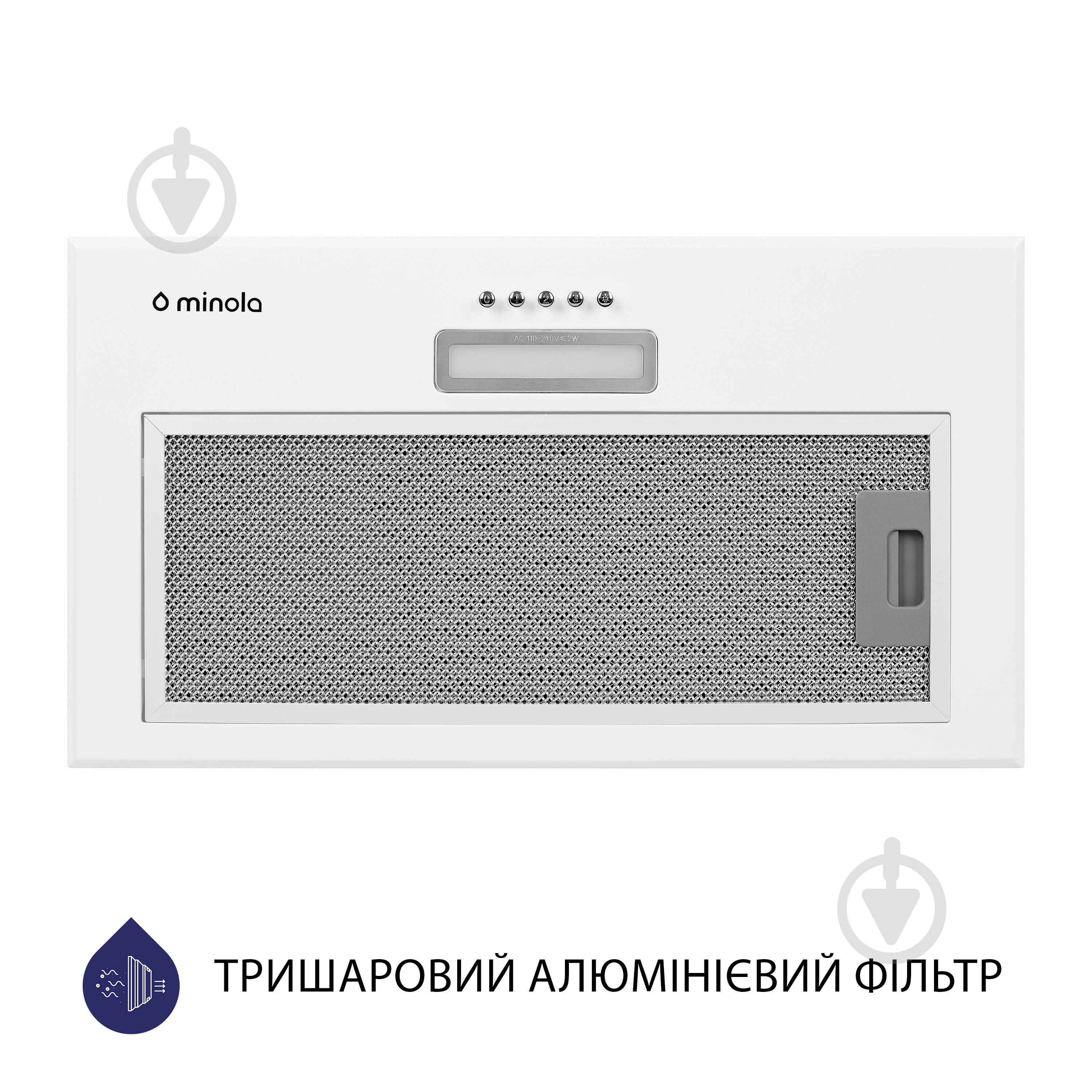Витяжка Minola HBI 5614 WH 1000 LED повновбудовувана — фото 4