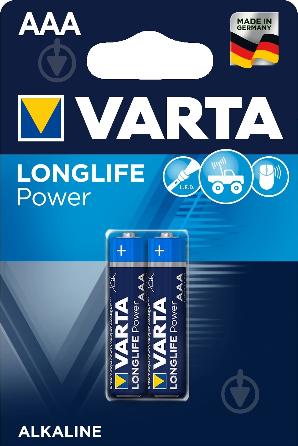 Батарейка Varta Longlife Power AAA (мізинчикові) 2 шт. (4903121412) - фото 1