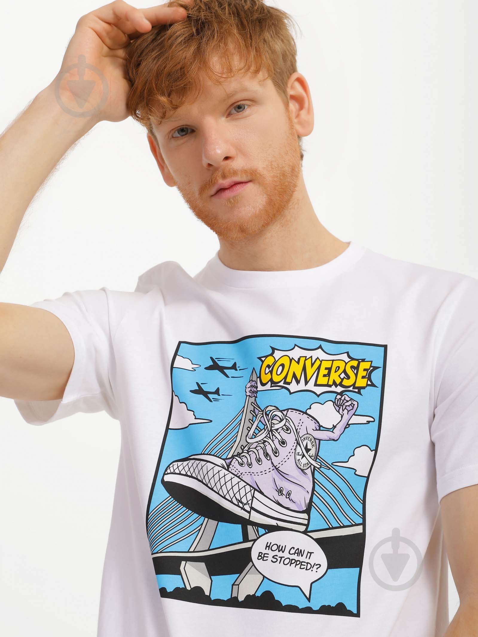 Футболка Converse SHOE HERO TEE 10025060-102 р.L белый - фото 3