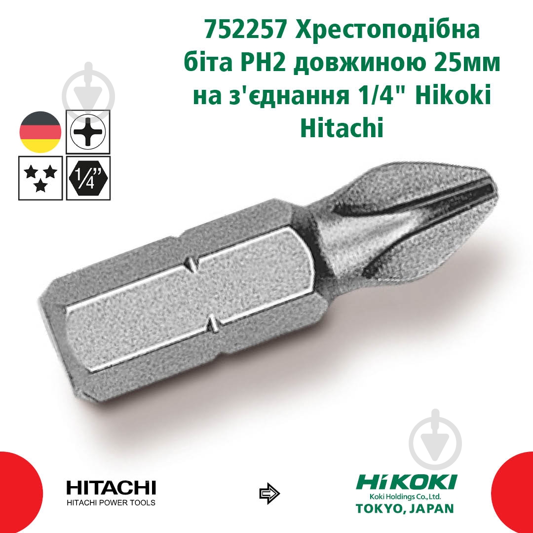 Біта Hitachi 752257 1 шт. 752257 - фото 3