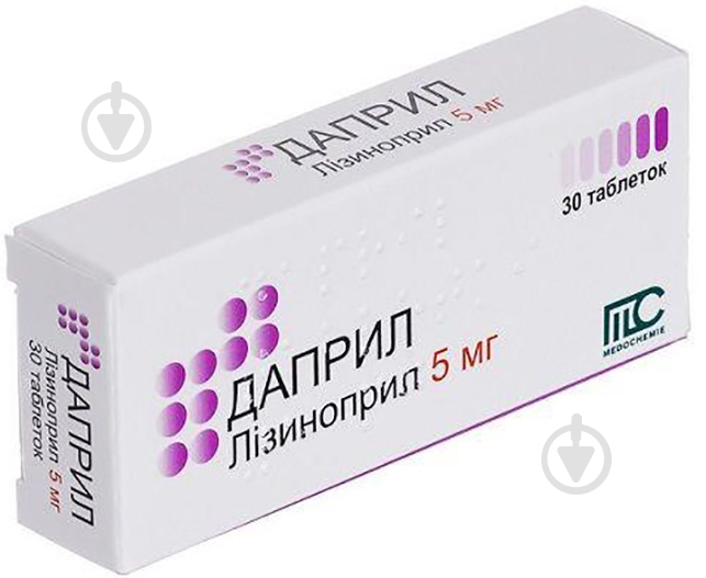 Даприл №30 (10х3) таблетки 5 мг - фото 1 Даприл №30 (10х3) таблетки 5 мг - фото 1