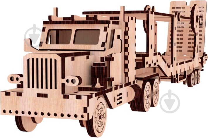Дерев'яний 3D-конструктор Зірка Peterbilt + автовоз - фото 2
