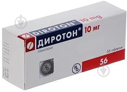 Диротон №56 (14х4) таблетки 10 мг - фото 1 Диротон №56 (14х4) таблетки 10 мг - фото 1