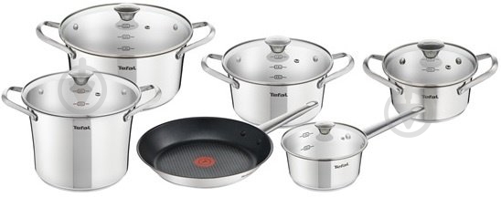 Набор кастрюль Tefal Simpleo 11 предметов B815SB74 - фото 1 Набор кастрюль Tefal Simpleo 11 предметов B815SB74 - фото 1
