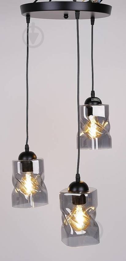 Люстра подвесная Candellux Felis 3x60 Вт E27 черный/дымчатый 33-00200 - фото 2