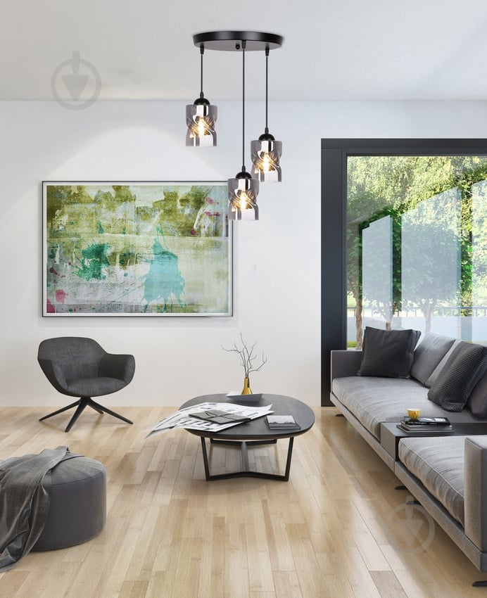 Люстра подвесная Candellux Felis 3x60 Вт E27 черный/дымчатый 33-00200 - фото 6