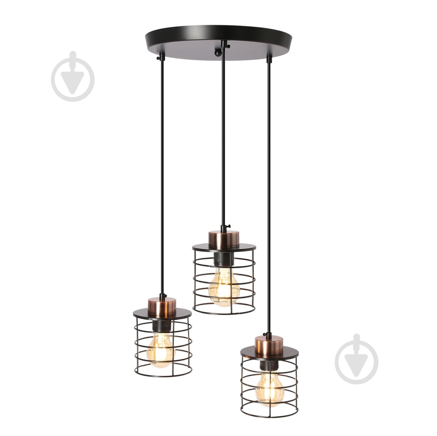 Люстра подвесная Candellux Glob 3x40 Вт E27 черный/медь 33-00408 - фото 1