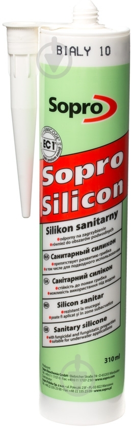 Герметик силіконовий Sopro 10 білий 310 мл - фото 1 Герметик силіконовий Sopro 10 білий 310 мл - фото 1