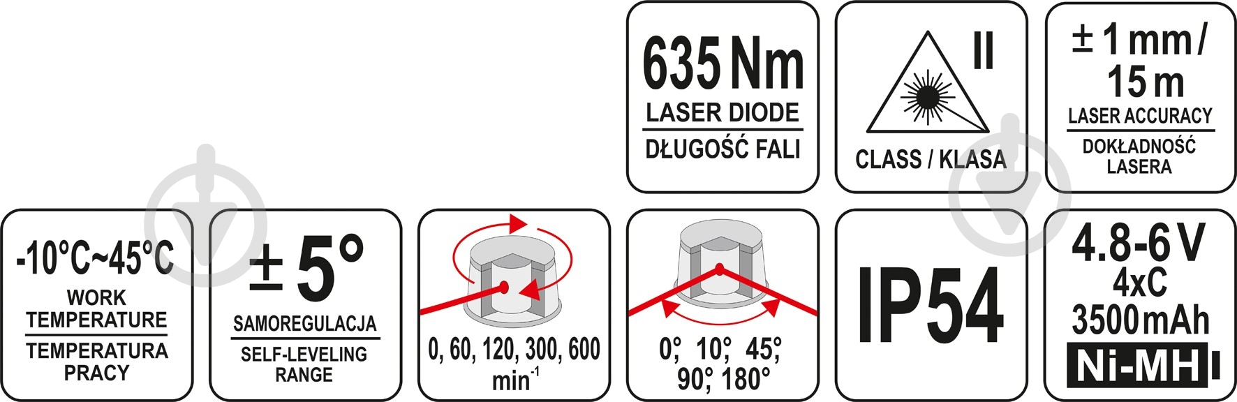 Нивелир лазерный YATO YT-30430 - фото 5 Нивелир лазерный YATO YT-30430 - фото 5