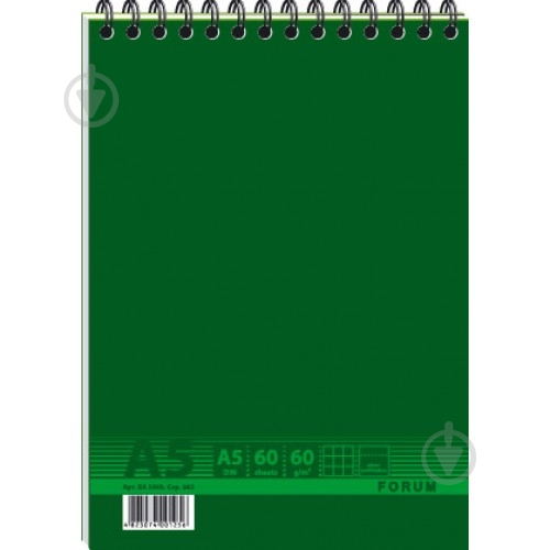 Блокнот Ofort А5 на спирали 60 лист. ВА5460 - фото 1