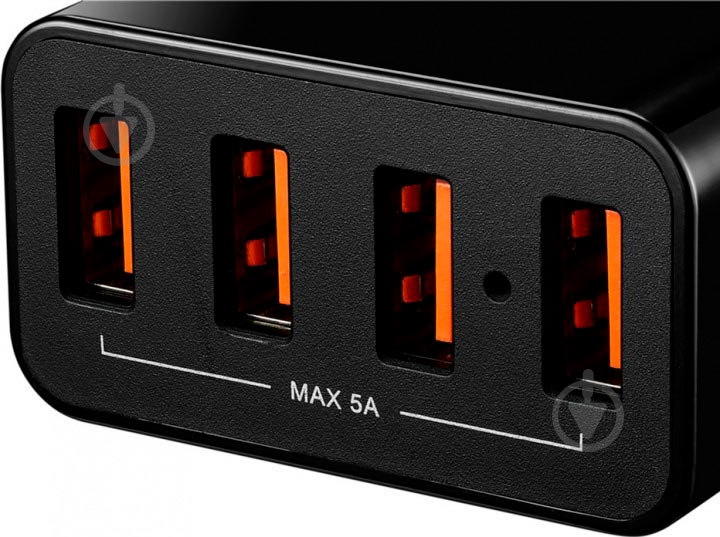 Мережевий зарядний пристрій Canyon 4 x USB 5 A Black (CNE-CHA06B) - фото 2
