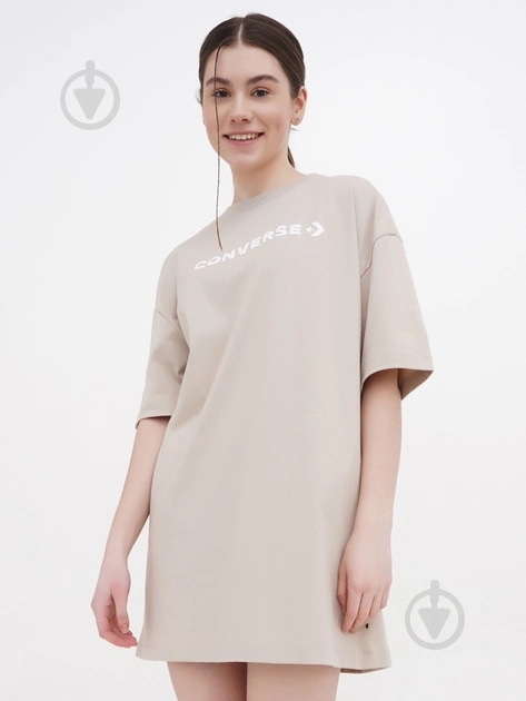 Футболка Converse OVERSIZED WORDMARK TEE 10023921-247 р.S бежевый - фото 1