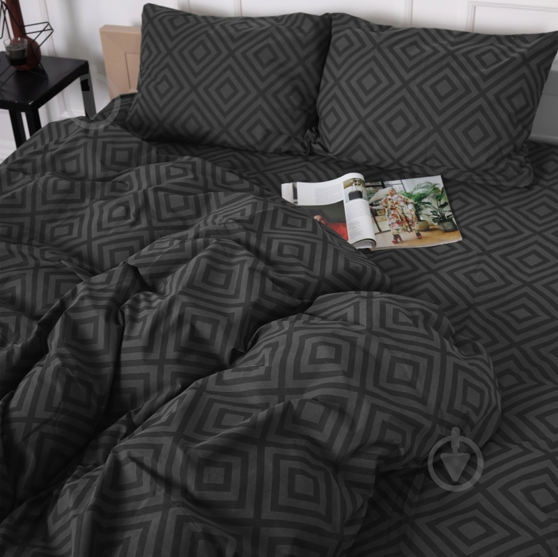 Наволочка бязь 17-0625 Geometry Graphite 40x60 см графітовий MirSon - фото 4