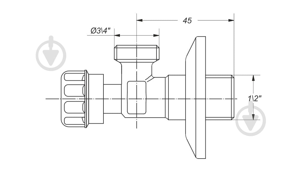 Кран угловой Bonomini Lonestar Basic 1/2x3/4 0511OT27B7 - фото 2