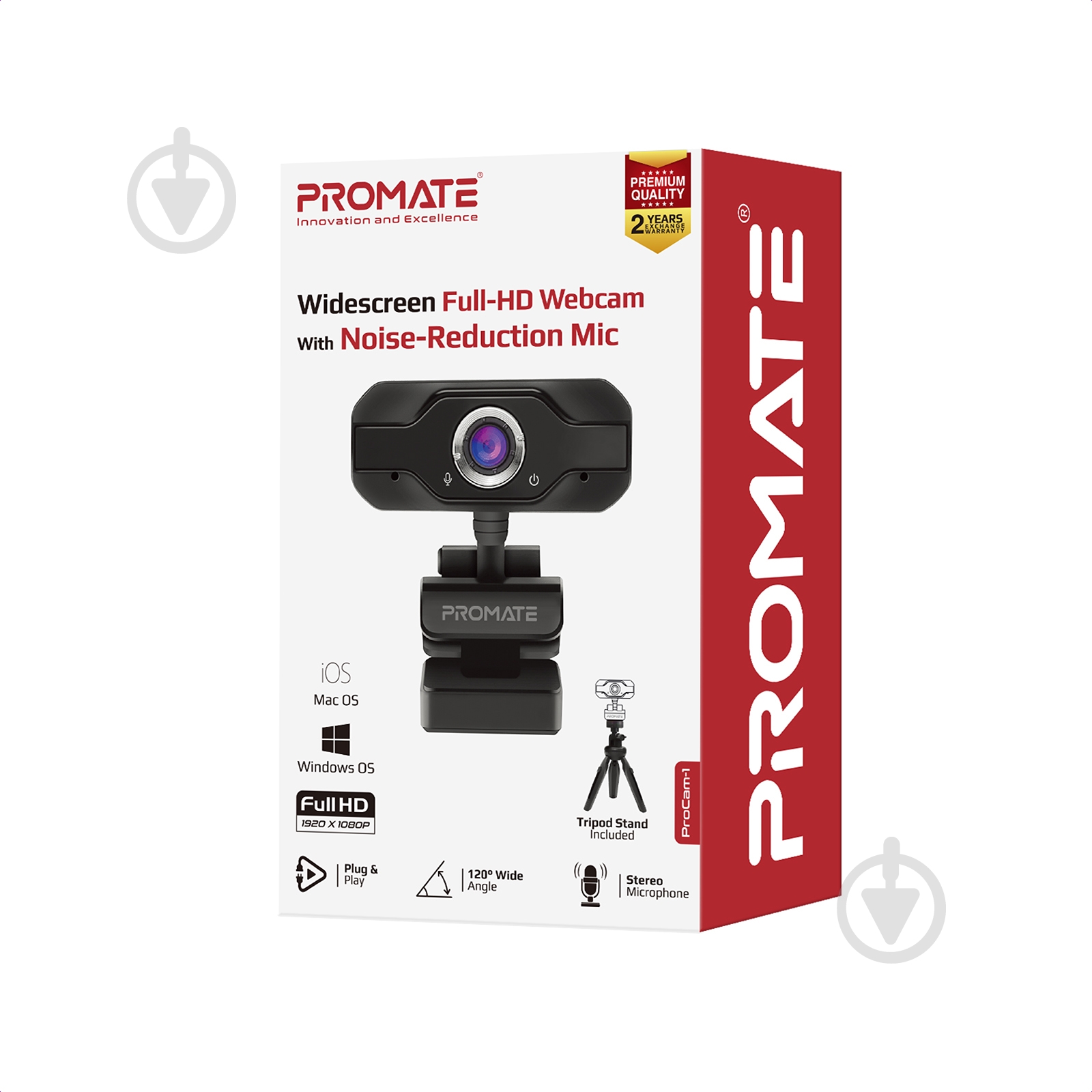Веб-камера Promate ProCam-1 FullHD USB Black (procam-1.black) - фото 7 Веб-камера Promate ProCam-1 FullHD USB Black (procam-1.black) - фото 7
