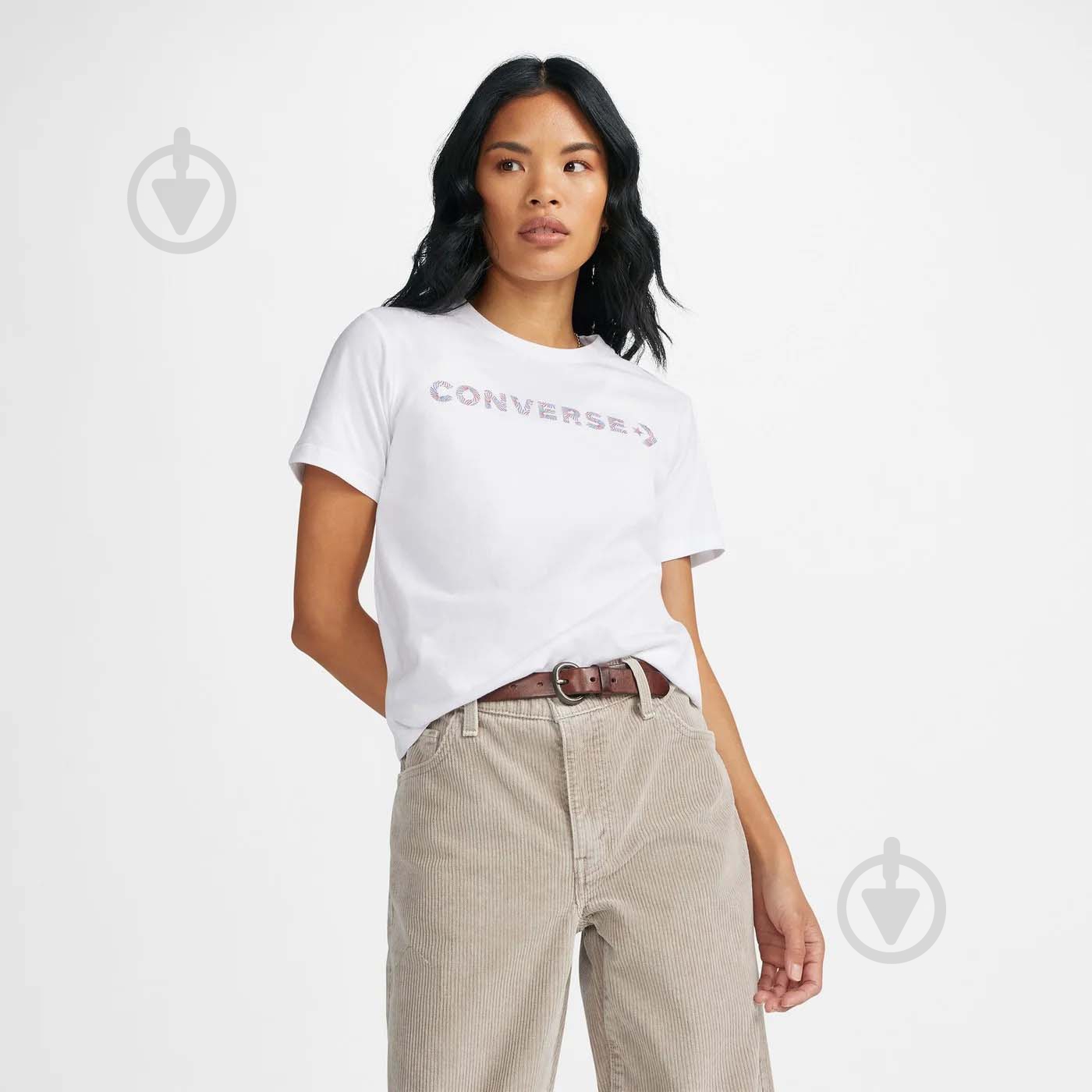 Футболка Converse WORDMARK SS TEE 10024545-102 р.L белый - фото 1