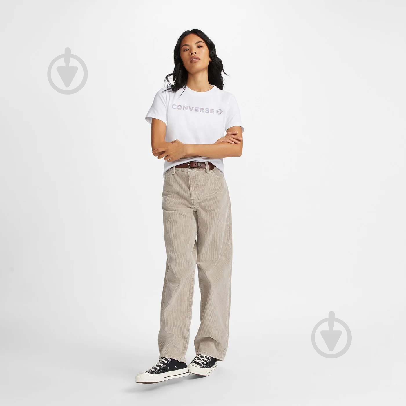 Футболка Converse WORDMARK SS TEE 10024545-102 р.L белый - фото 2