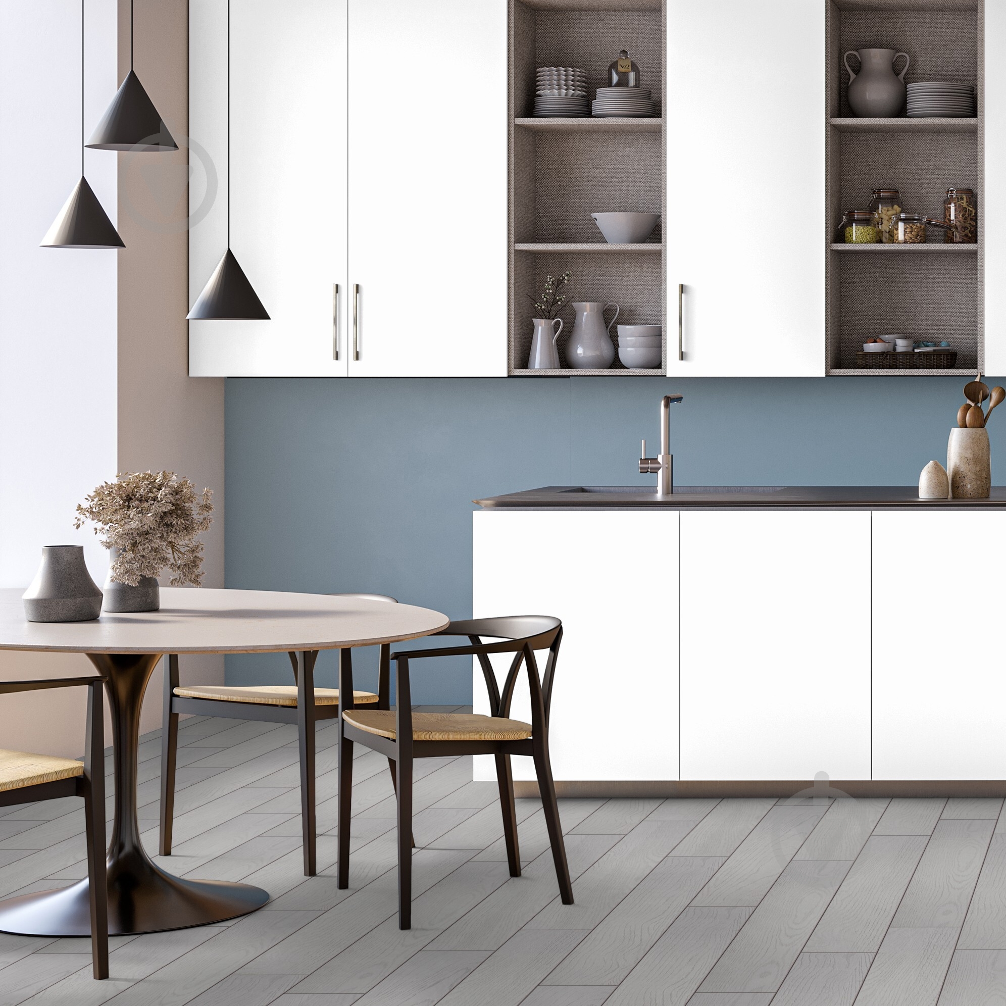 Фасад для кухни KS Wood Белый мат Р001 713x596 н/св під п/м - фото 3 Фасад для кухни KS Wood Белый мат Р001 713x596 н/св під п/м - фото 3