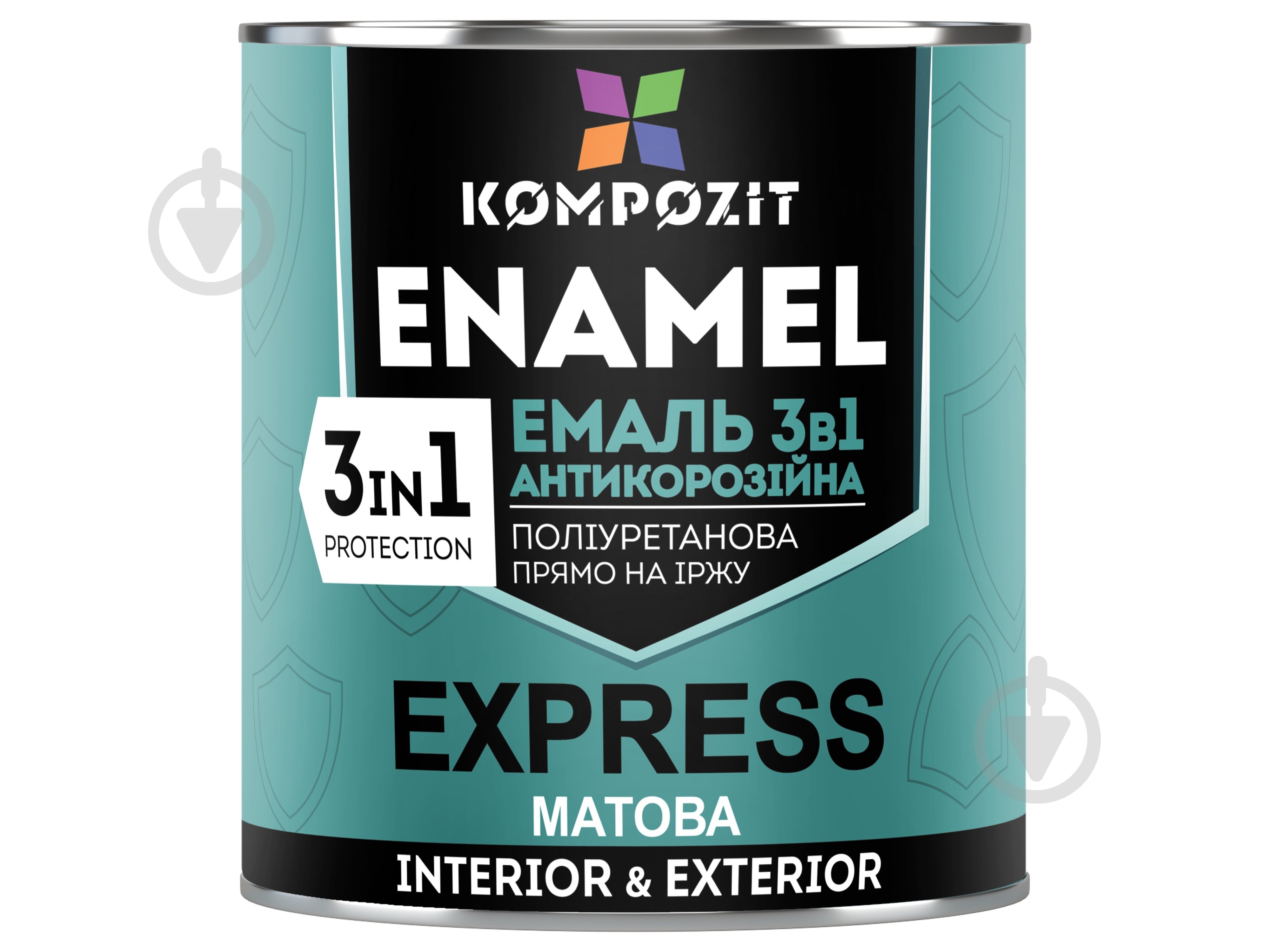 Эмаль антикоррозионная Kompozit 3 в 1 EXPRESS RAL 7024 графит мат 2,8 кг - фото 2