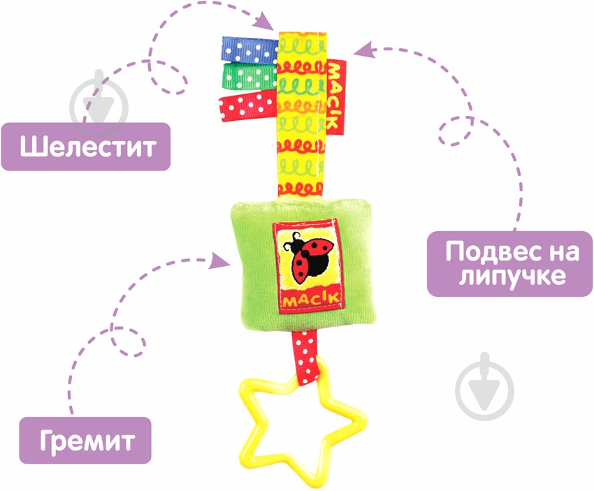 Игрушка-подвеска Macик с прорезывателем МС 110603-01 - фото 4 Игрушка-подвеска Macик с прорезывателем МС 110603-01 - фото 4