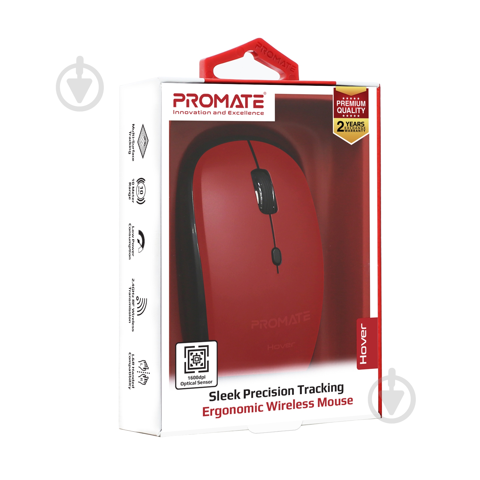 Мышка Promate Hover Wireless Red - фото 7