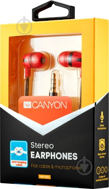 Наушники Canyon CNS-CEP4R red - фото 3 Наушники Canyon CNS-CEP4R red - фото 3