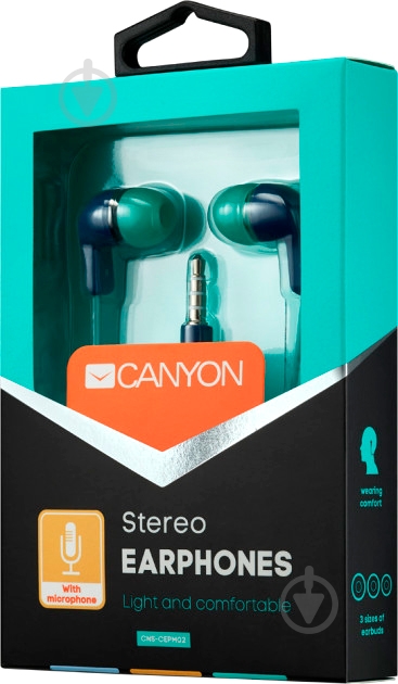 Наушники Canyon CNS-CEPM02GBL blue/green - фото 3 Наушники Canyon CNS-CEPM02GBL blue/green - фото 3