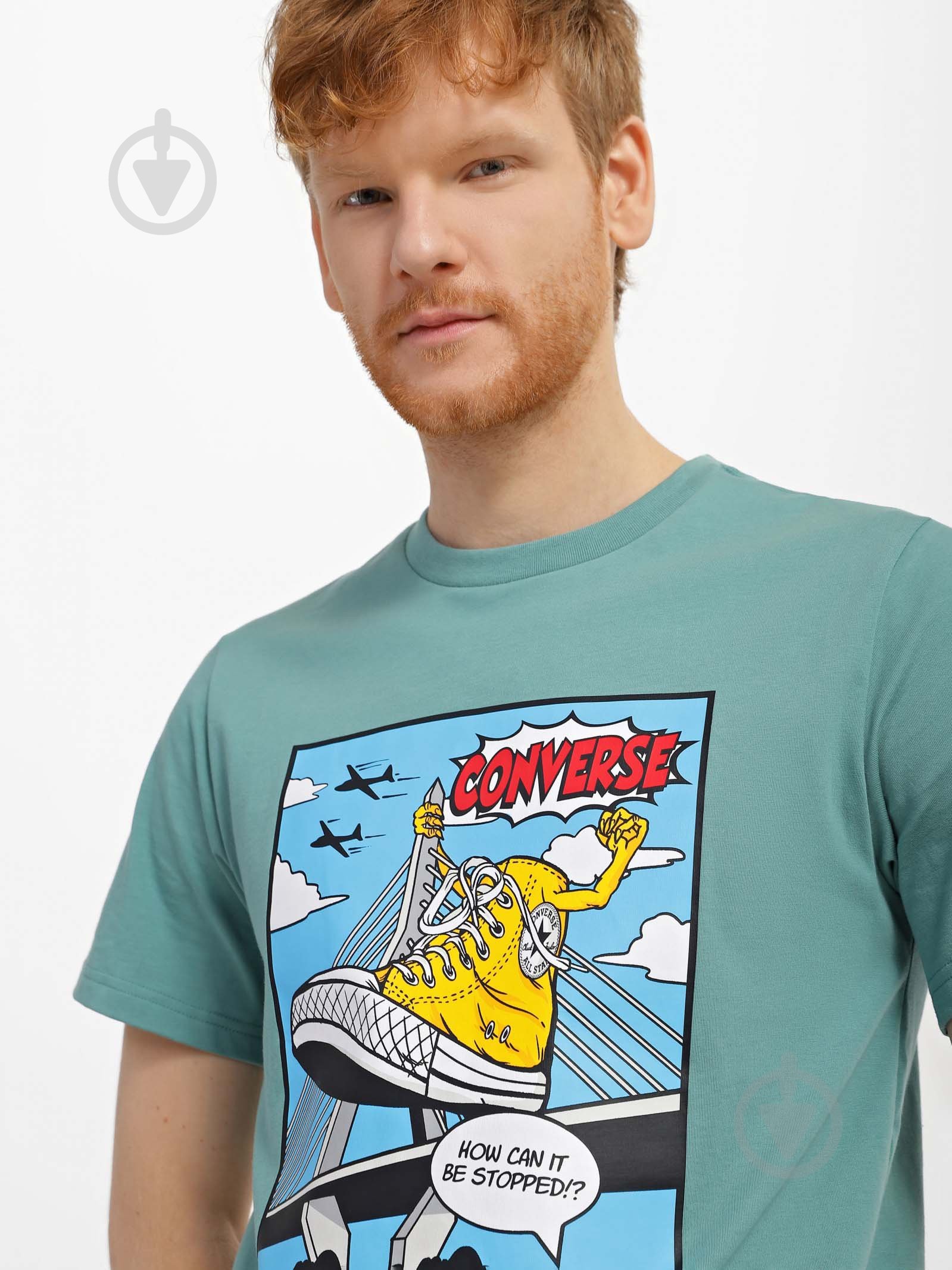 Футболка Converse SHOE HERO TEE 10025060-346 р.L зеленый - фото 3