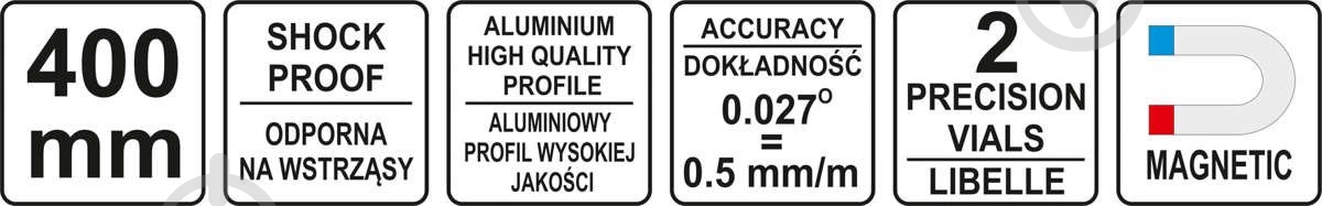 Уровень 40 см YATO YT-30060 - фото 3