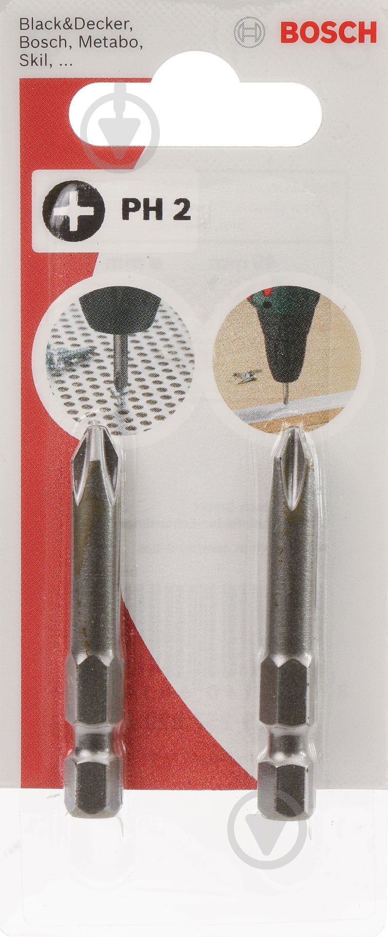 Біта Bosch PH2x49 мм 2 шт. 2609257920 - фото 1