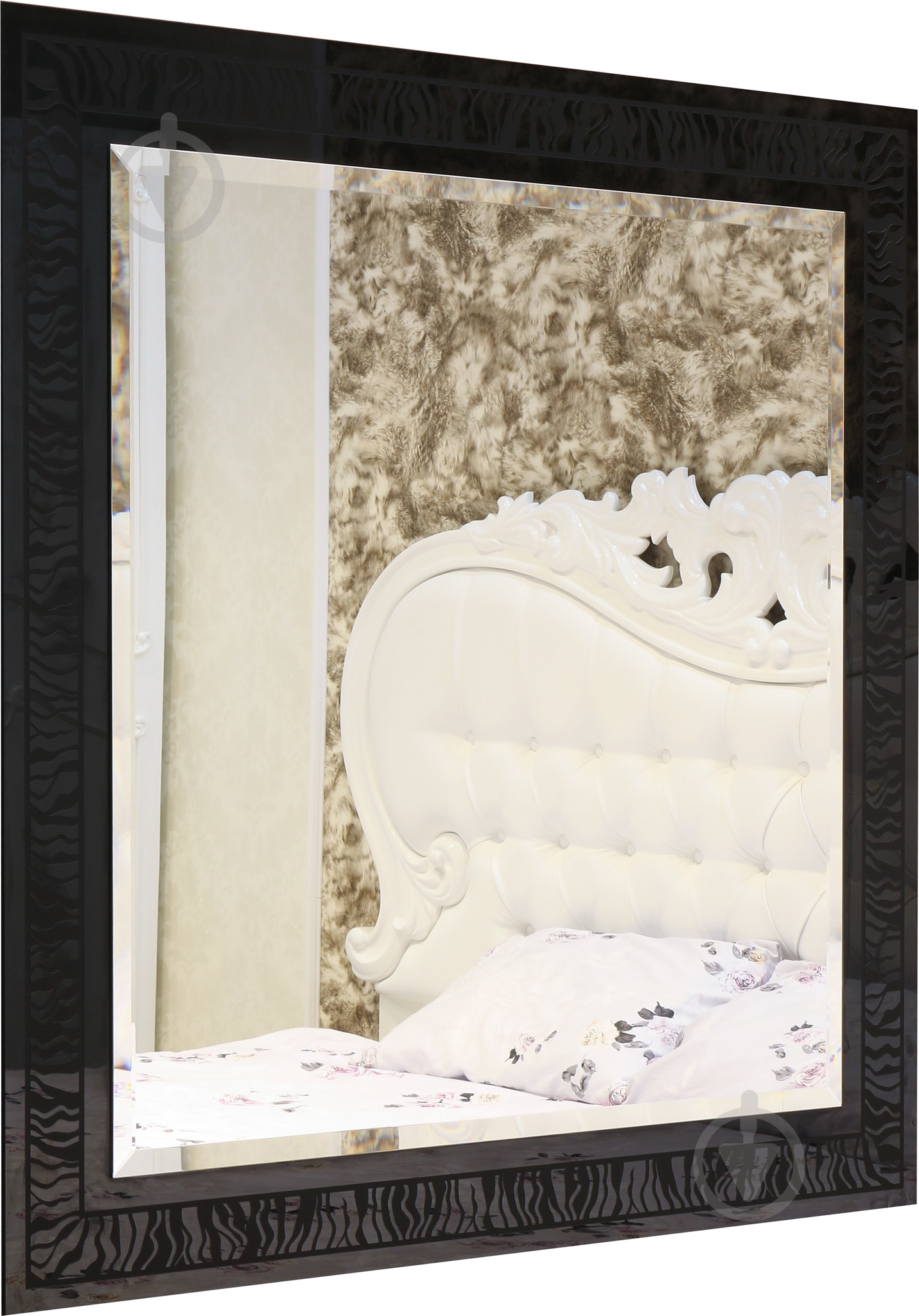 Зеркало Бусел 1000x1000 мм черный - фото 1