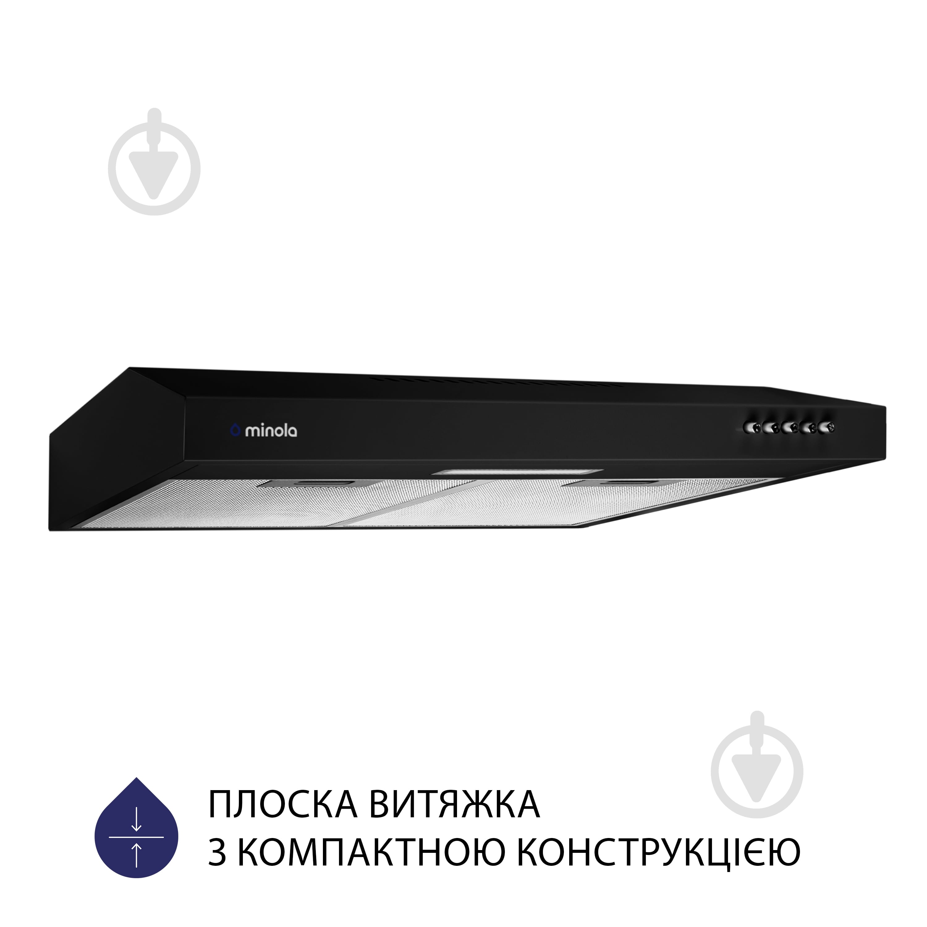 Витяжка Minola HPL 513 BL плоска - фото 2