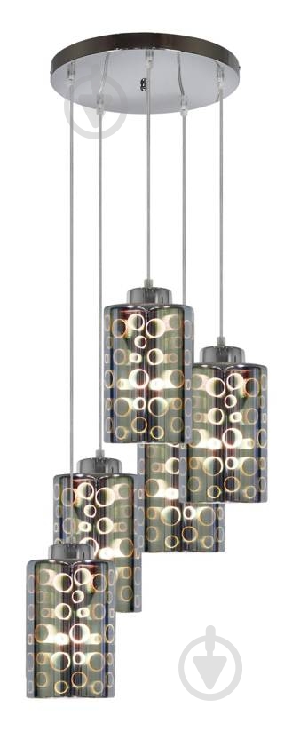 Люстра подвесная Candellux NOCTURNO 5x40 Вт E27 хром 35-57730 - фото 1