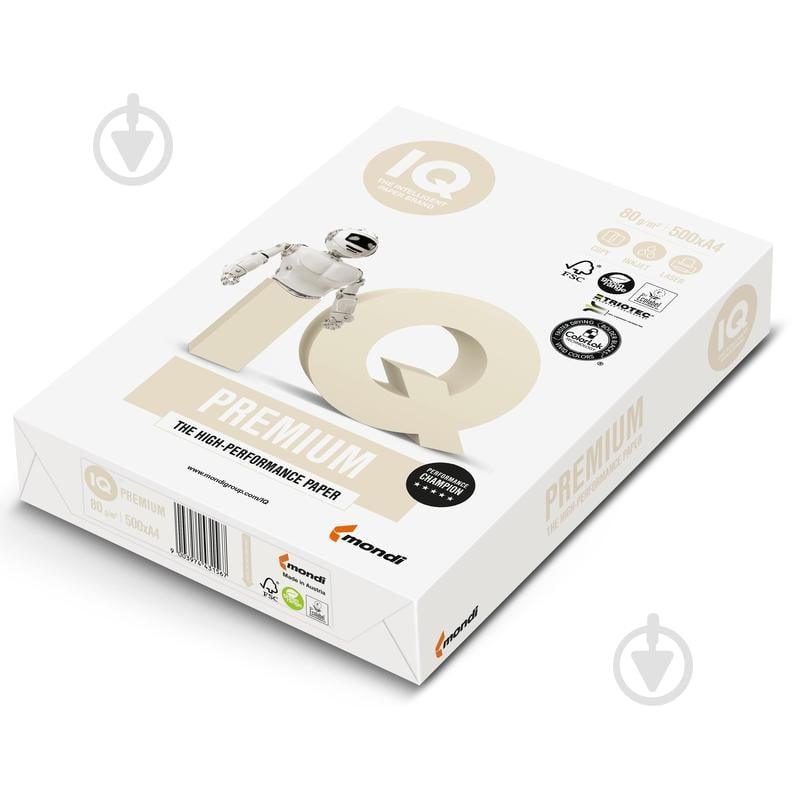 Бумага офисная IQ A4 80 г/м белый 500 листов - фото 1 Бумага офисная IQ A4 80 г/м белый 500 листов - фото 1