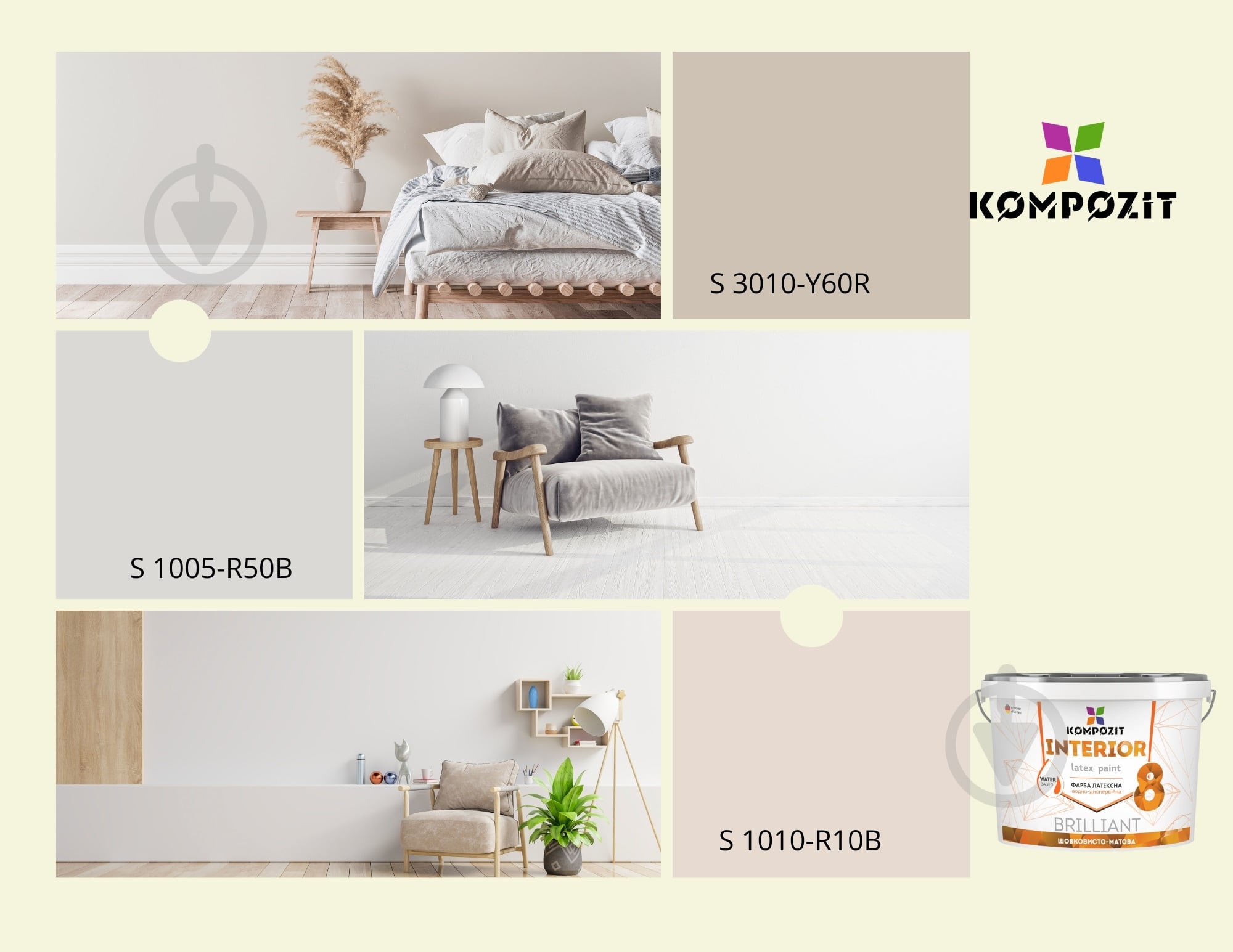 ᐉ Фарба інтер'єрна акрилова латексна Kompozit INTERIOR 8