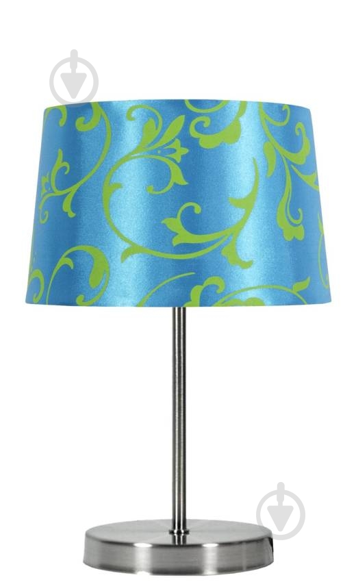 Настільна лампа декоративна Candellux AROSA 1x40 Вт E14 блакитний/хром 41-55873 - фото 1