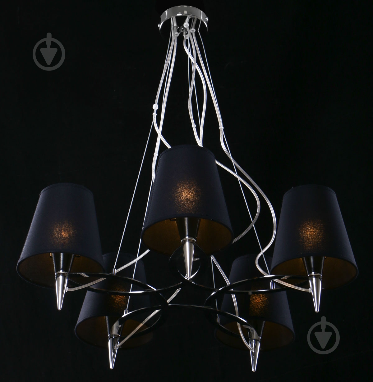 Люстра ALFA Moab 5x40 Вт E14 хром/серый 22635 - фото 3