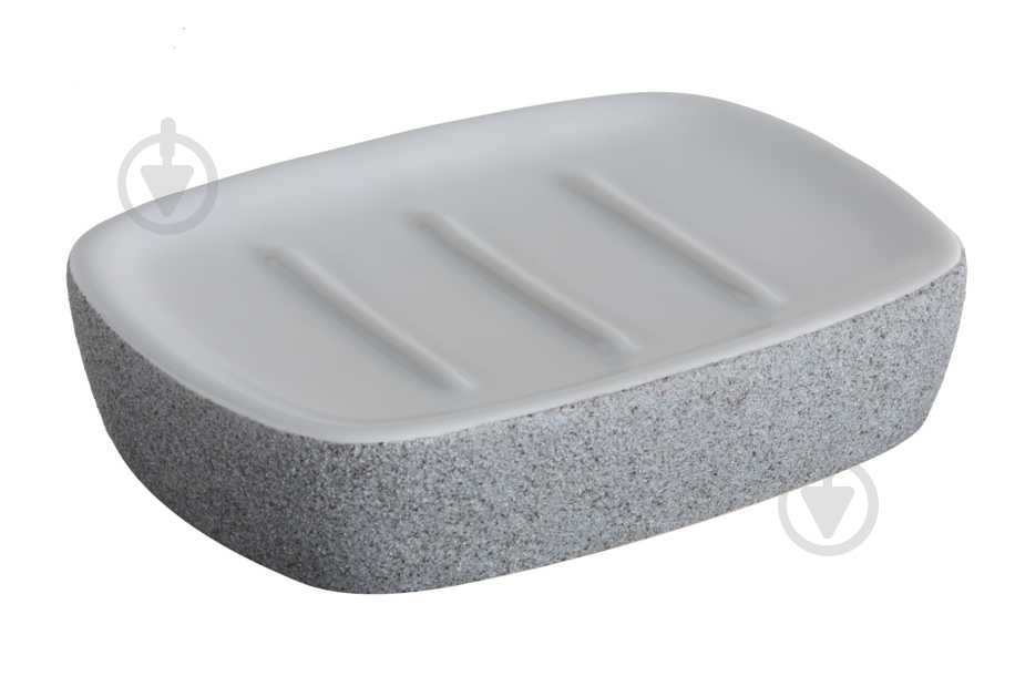 Мыльница Bisk 06312 STONE серая - фото 1