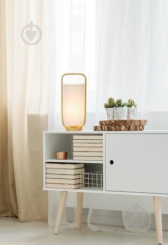 Настольная лампа декоративная Candellux ISUMI 1x40 Вт E27 беж/дерево/белый 50501044 - фото 2