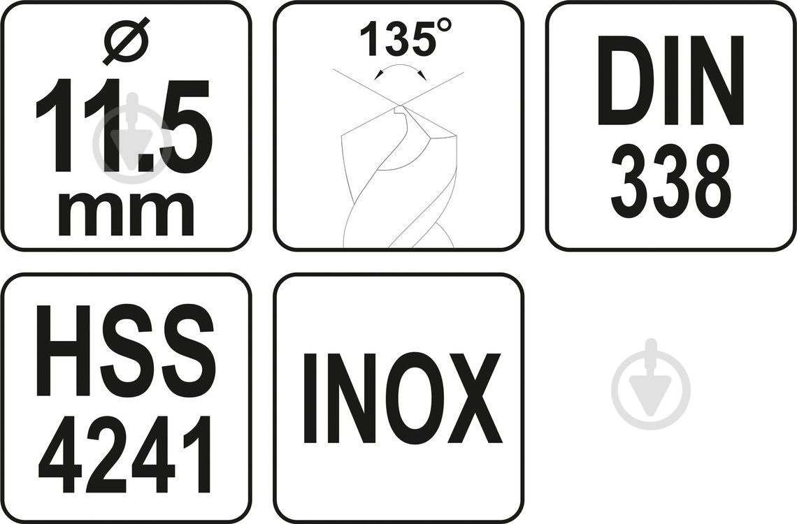 Свердло по металу YATO Premium HSS 4241 11,5 мм 1 шт. YT-44234 - фото 4 Свердло по металу YATO Premium HSS 4241 11,5 мм 1 шт. YT-44234 - фото 4