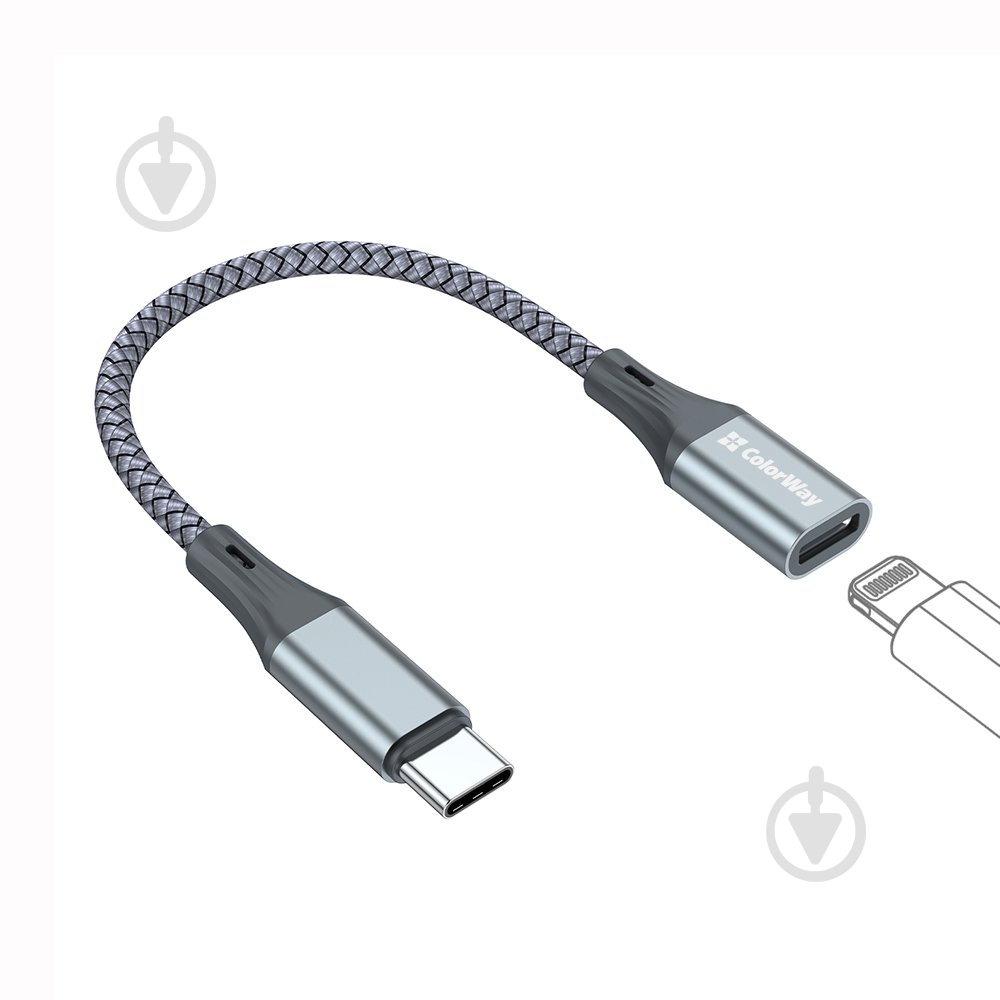 Адаптер із роз'ємами ColorWay 0,17 м grey (CW-AD-CL) - фото 5 Адаптер із роз'ємами ColorWay 0,17 м grey (CW-AD-CL) - фото 5