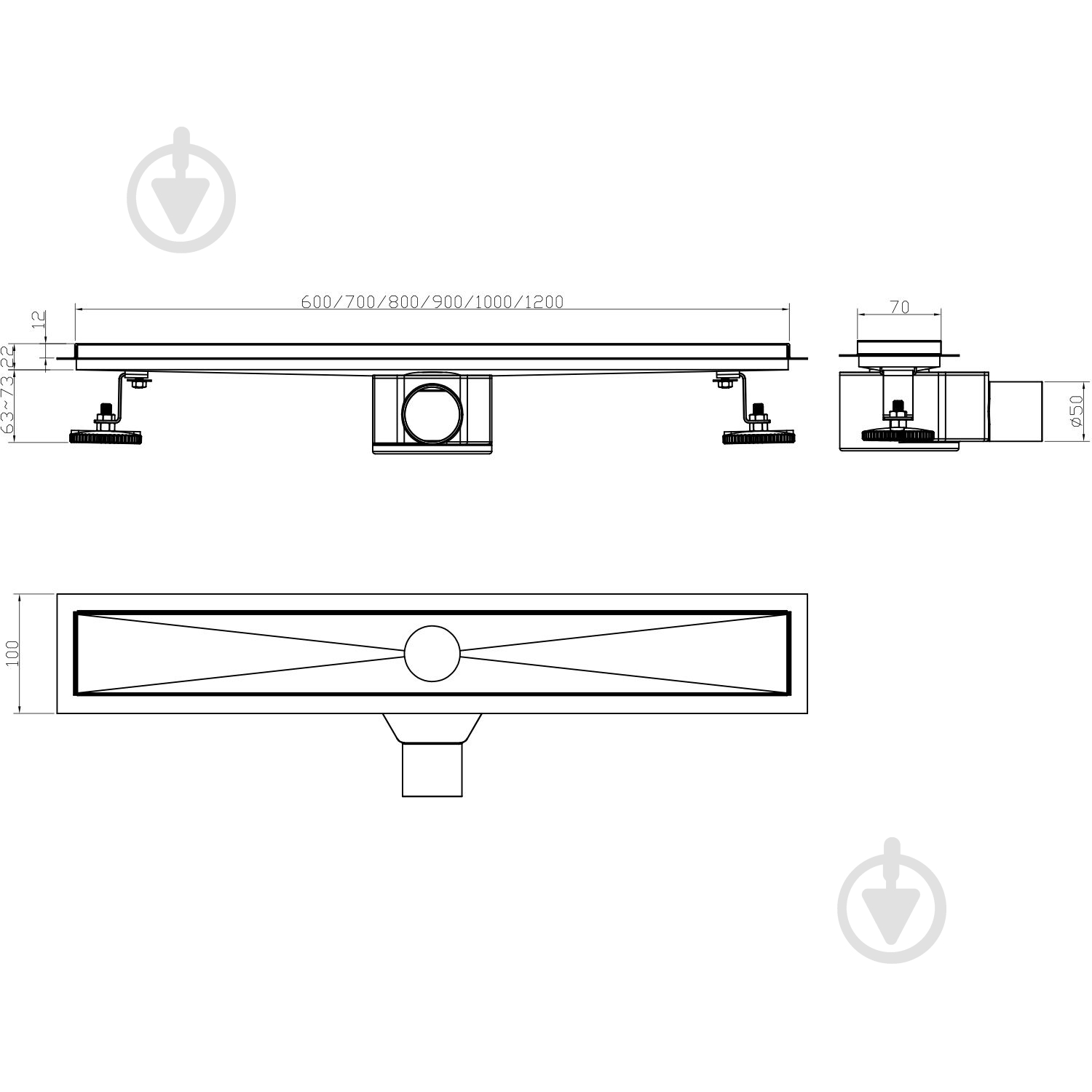 Душевой трап Helmken 600x70 мм 37206602 - фото 7