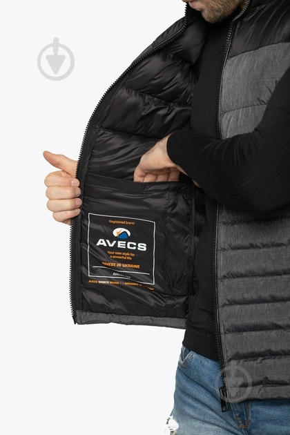 Жилет Avecs AV-50236/2 р.M серый - фото 4 Жилет Avecs AV-50236/2 р.M серый - фото 4