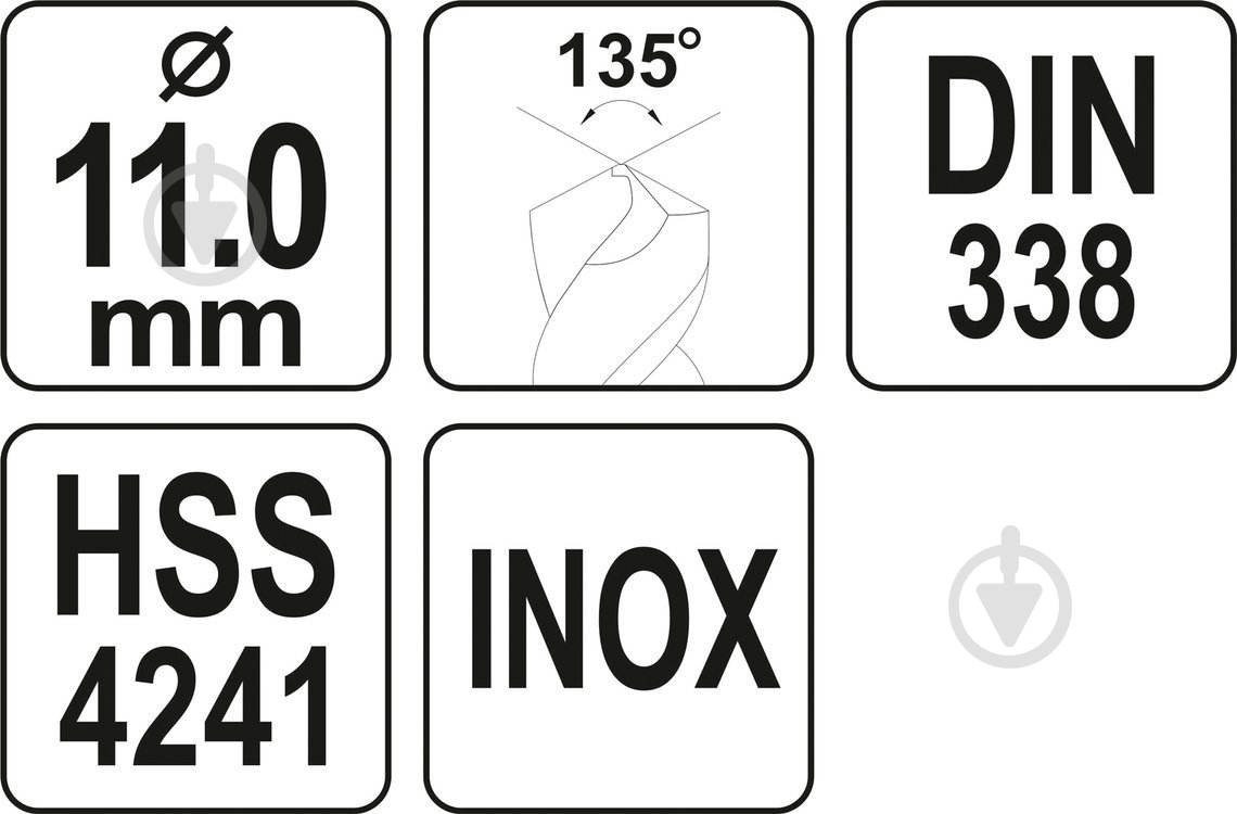 Свердло по металу YATO Premium HSS 4241 11 мм 1 шт. YT-44233 - фото 4 Свердло по металу YATO Premium HSS 4241 11 мм 1 шт. YT-44233 - фото 4