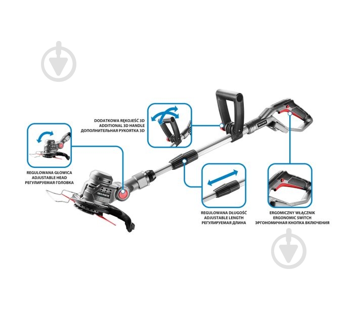 Триммер аккумуляторный GRAPHITE Energy+ 58G030-BC - фото 2