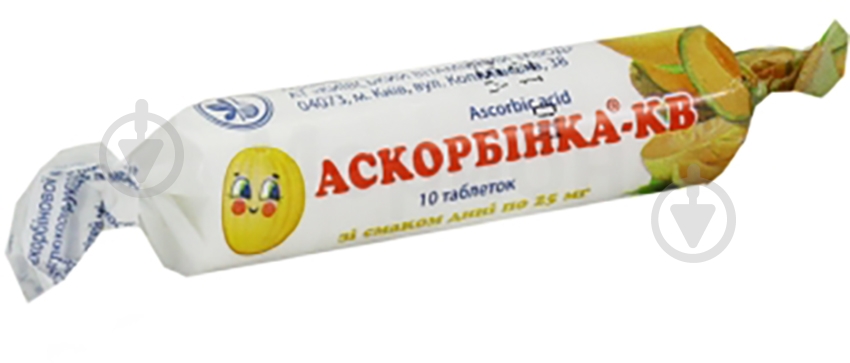 Витамины Аскорбинка-КВ со вкусом дыни таблетки 25 мг - фото 1 Витамины Аскорбинка-КВ со вкусом дыни таблетки 25 мг - фото 1